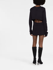 032c Structured Long Sleeve Mini Dress Back View 
