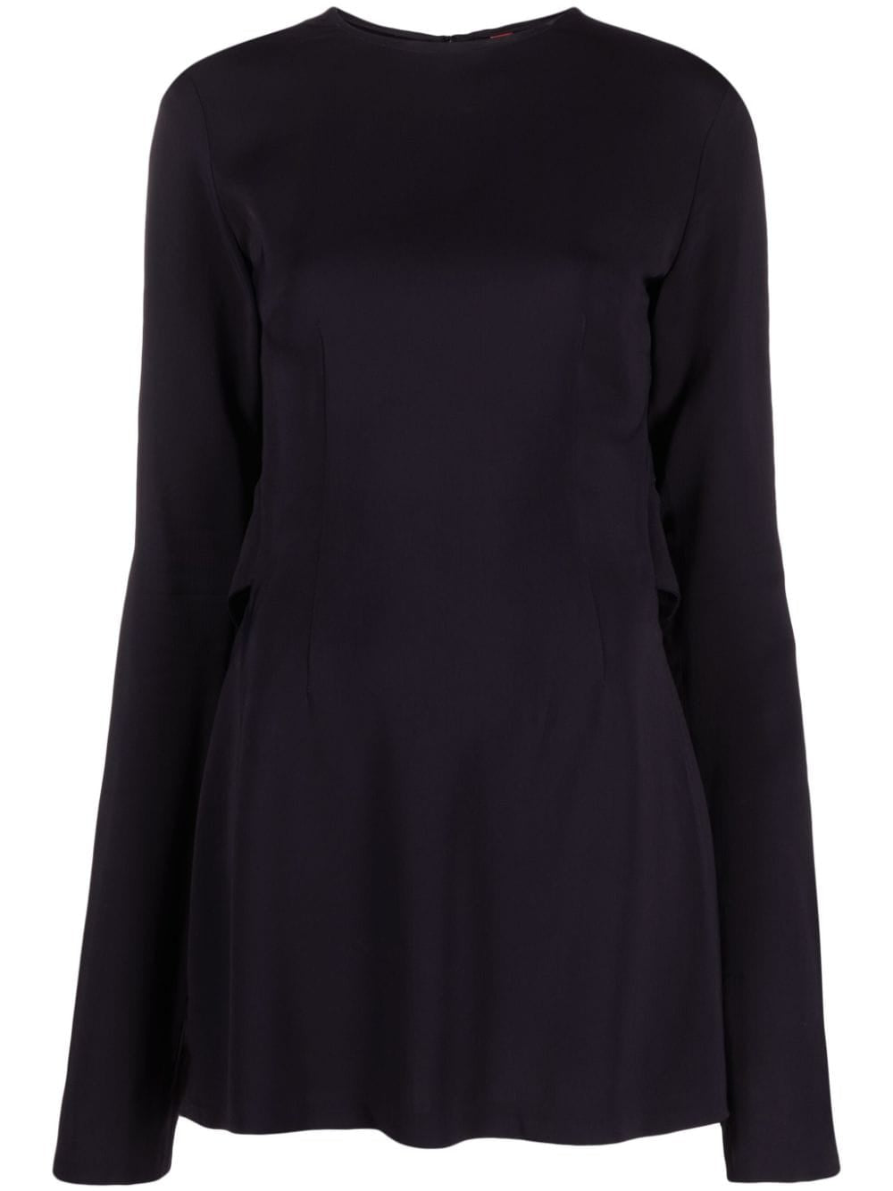 032c Structured Long Sleeve Mini Dress Front View 