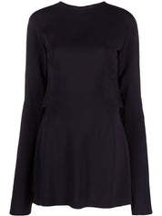 032c Structured Long Sleeve Mini Dress Front View 
