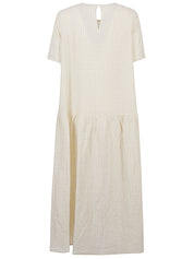 Apuntob Midi Wide Short Sleeves Ruffled Skirt