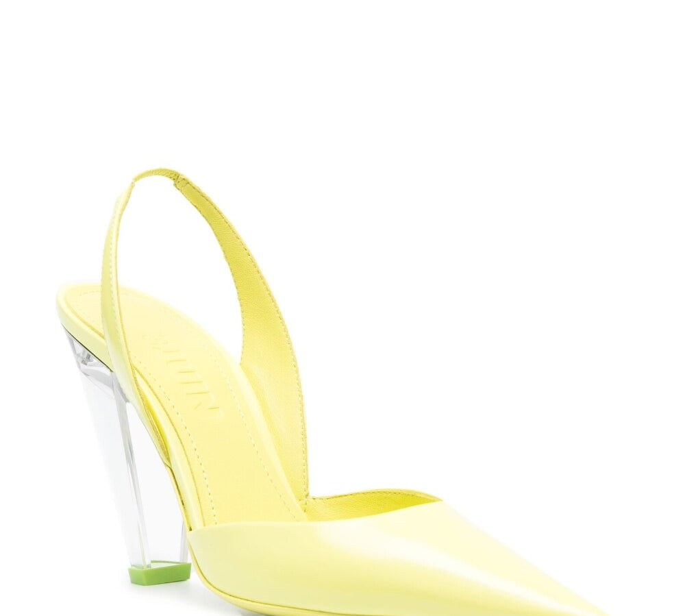 3Juin Calf Leather Pointed Toe High Heels Front Side View 