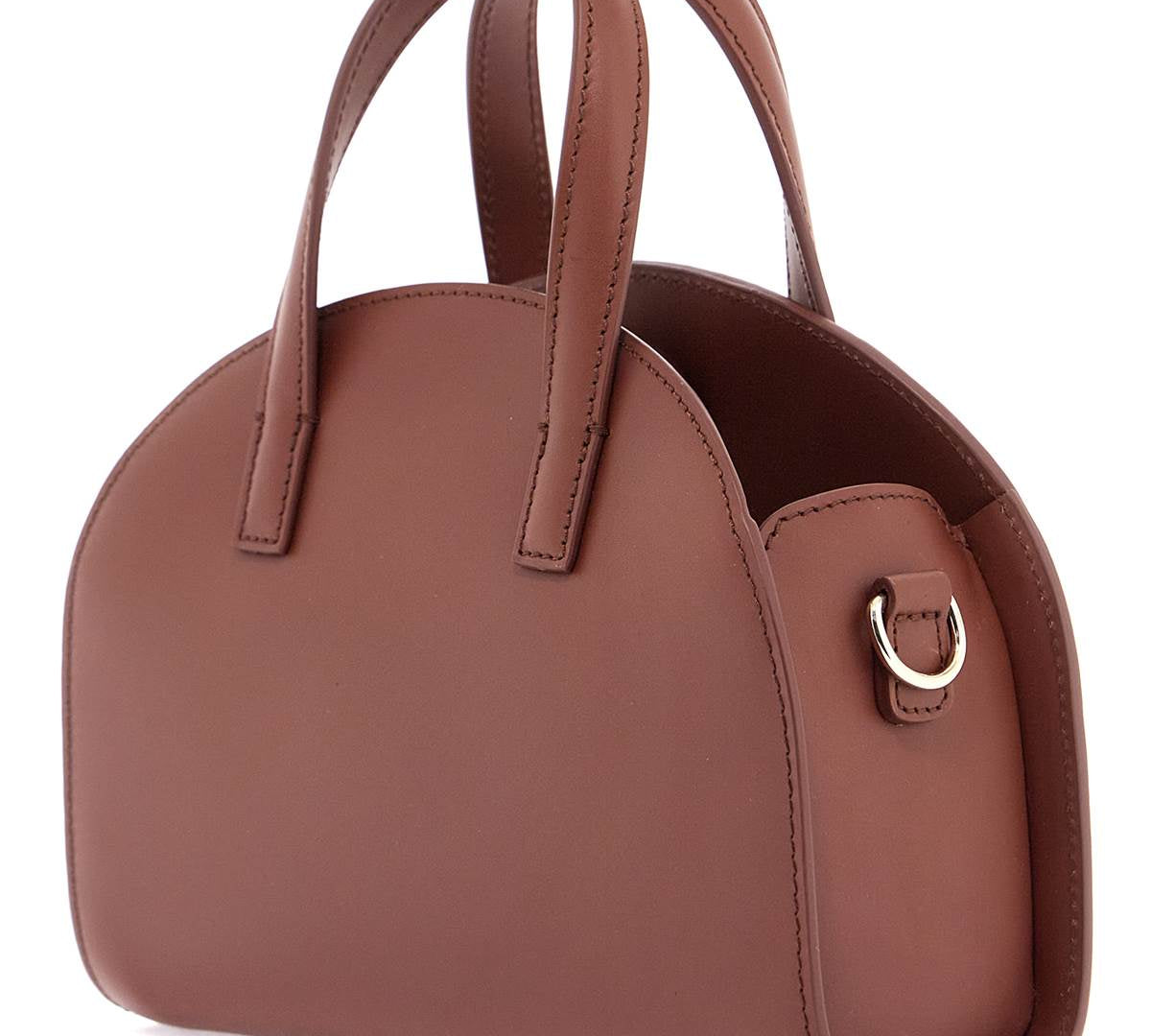 A.P.C. Small Demi-Lune Handbag Brown Front Side View 