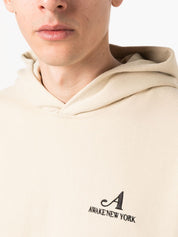 AWAKE NY Embroidered-Logo Cotton Hoodie Close Up View