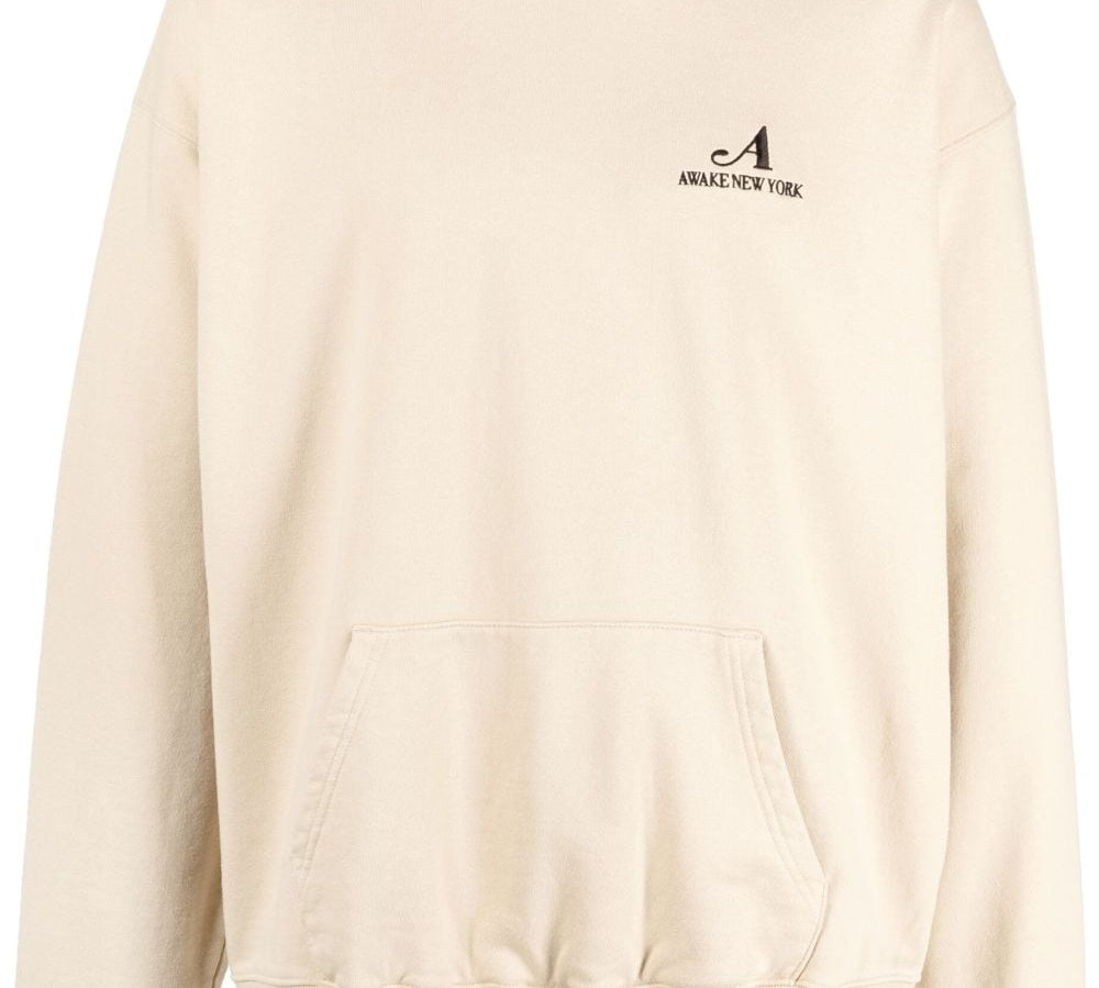 AWAKE NY Embroidered-Logo Cotton Hoodie Front View