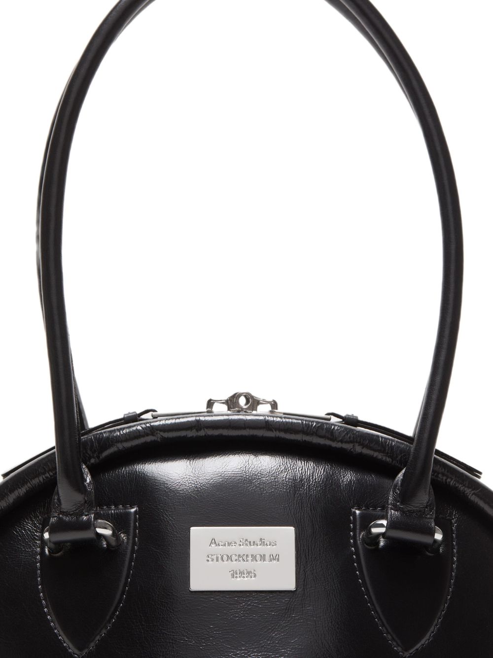 Acne Studios Bowlina Mini Shoulder Bag Black Close Up View