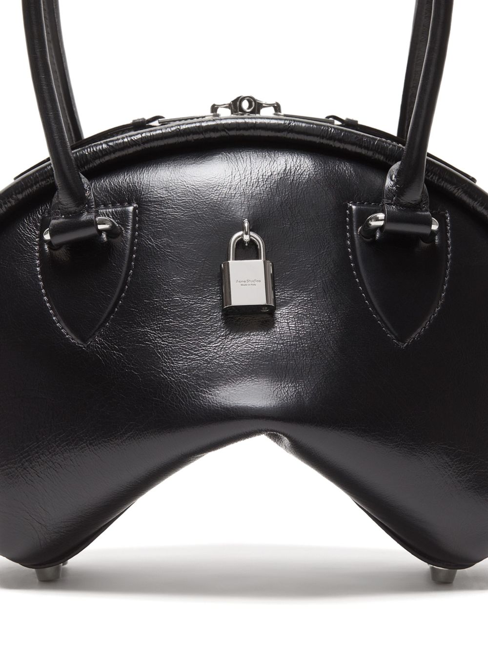 Acne Studios Bowlina Mini Shoulder Bag Black Front Close Up view 