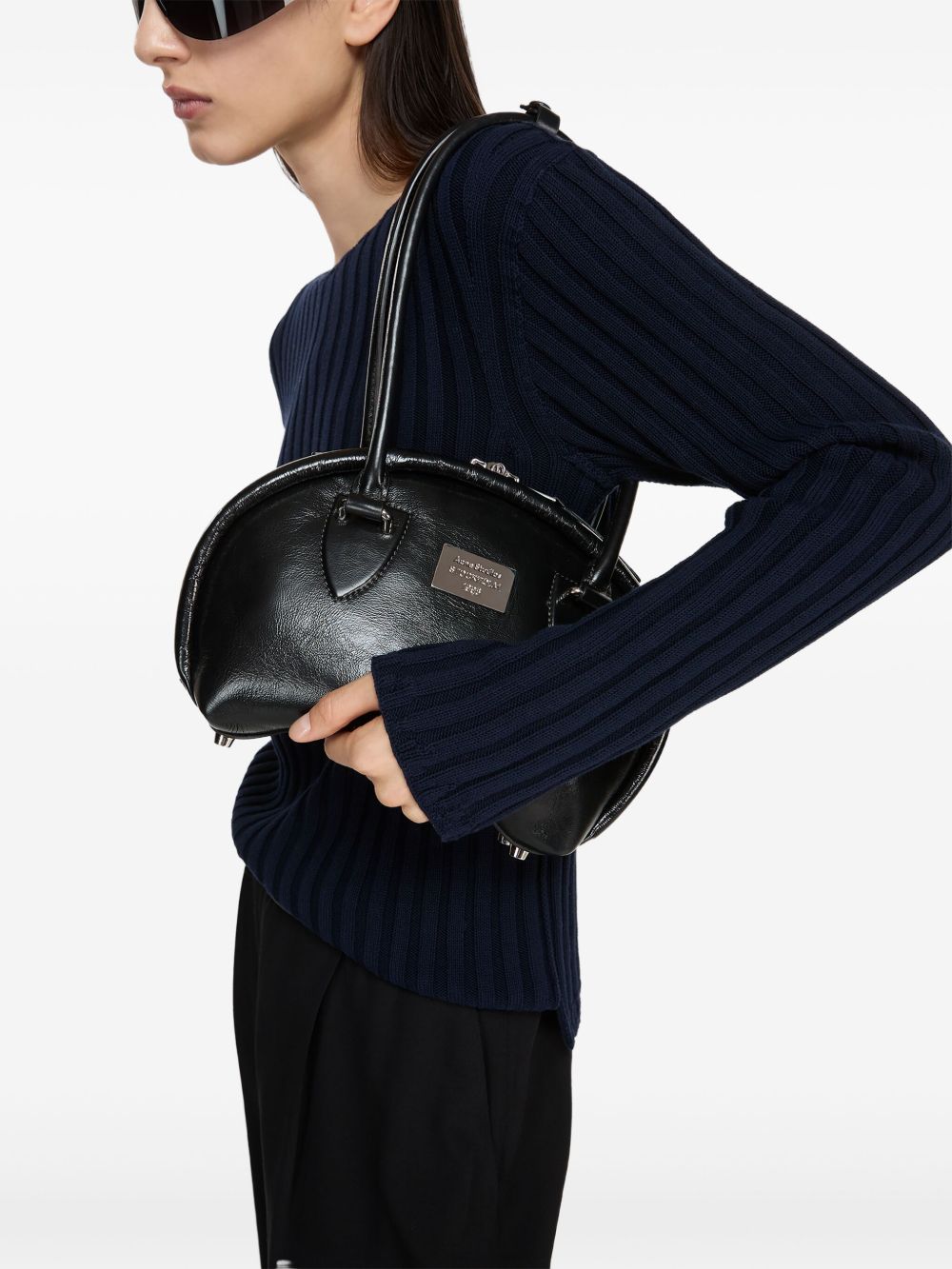 Acne Studios Bowlina Mini Shoulder Bag Black Side View 2 