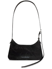 Acne Studios Platt Mini Leather Shoulder Bag Black Front View