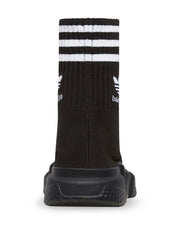Adidas X Balenciaga Intarsia-Knit Logo Sock-Style Sneakers Back Side View 