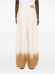 Alanui Cotton Denim High-Rise Wide Leg Jeans back side view 