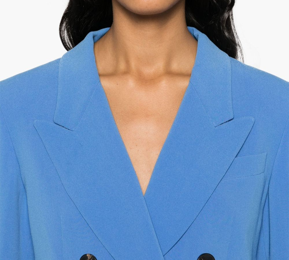 Alberto Biani Long Sleeve Double Breasted Button Fastening Jacket Front Close Up View