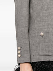 Alessandra Rich Virgin Wool Double-Breasted Long Sleeve Jacket Close View