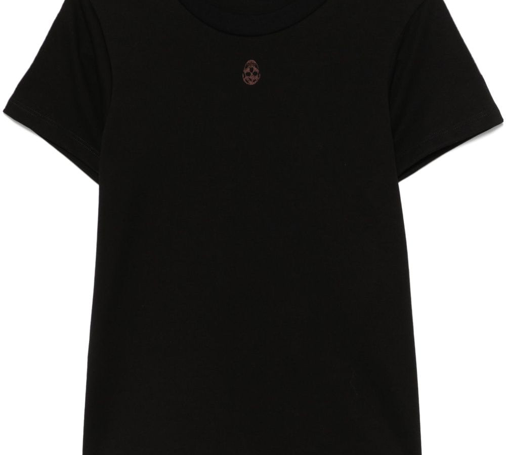 Alexander McQueen Black Skull Embroidery Top