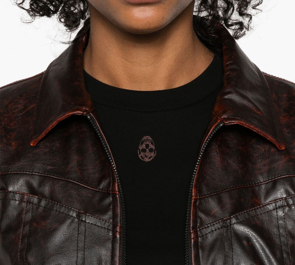 Alexander McQueen Black Skull Embroidery Top