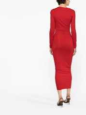 Alexandre Vauthier Cut-Out Midi Dress Red Back Side View