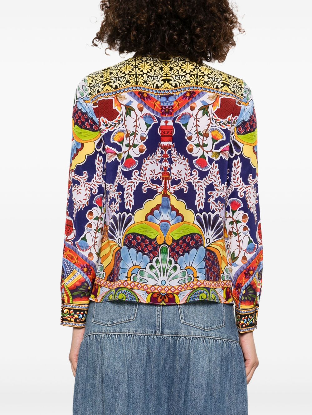 Alice + Olivia Front Button Floral Print Shirt Back Side View