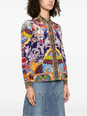 Alice + Olivia Front Button Floral Print Shirt Front Side View