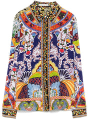 Alice + Olivia Front Button Floral Print Shirt Front View