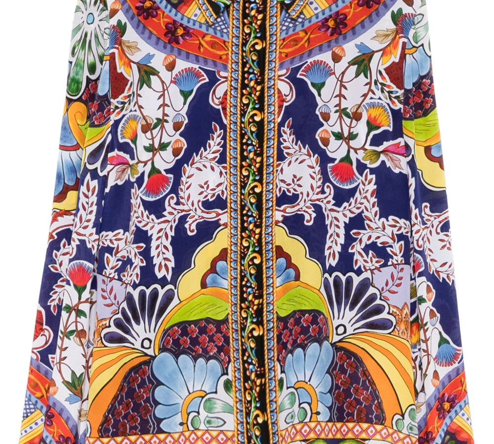 Alice + Olivia Front Button Floral Print Shirt Front View
