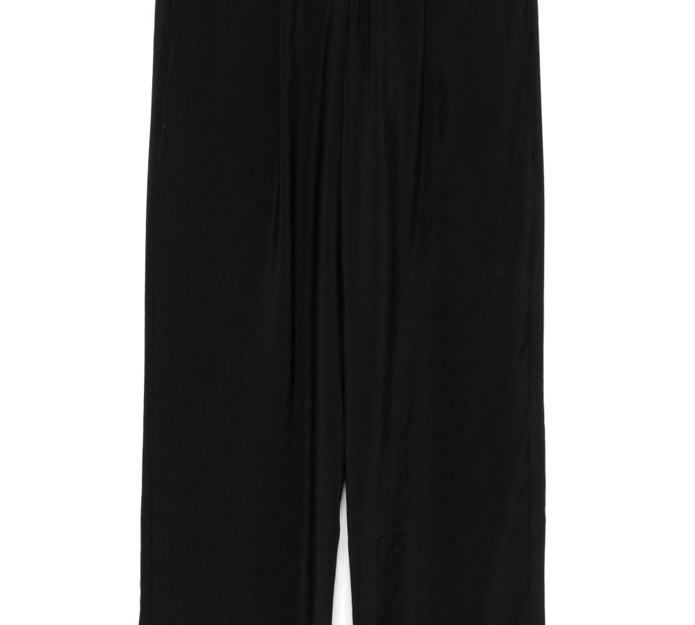 Alysi Wide Leg Elasticated Trousers Black
