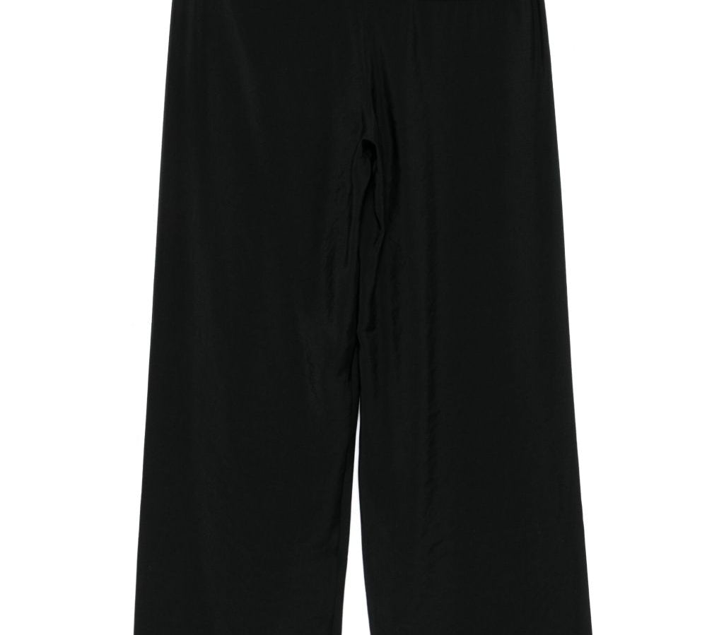 Alysi Wide Leg Elasticated Trousers Black Back Side view