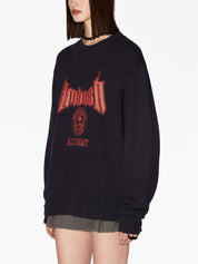 Ambush Academy Cotton-Blend Sweatshirt Black Standard Front Side View 