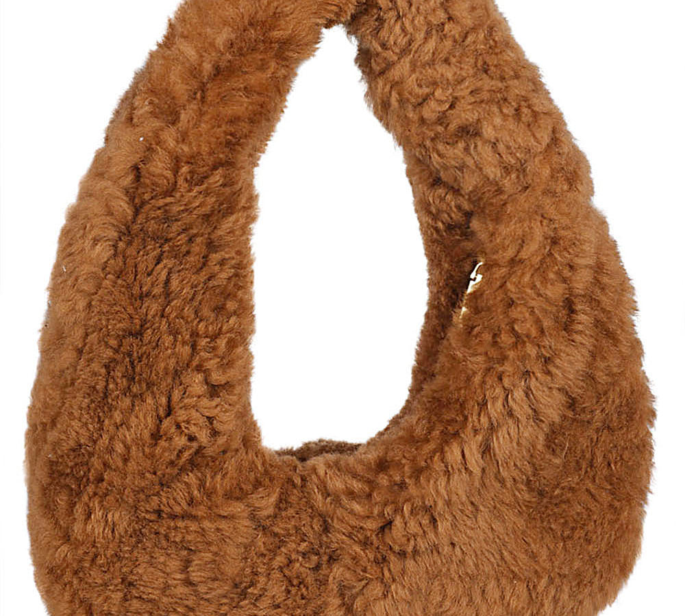 Anita Bilardi Faux Fur Shoulder Bag Camel Back View