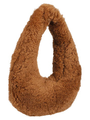 Anita Bilardi Faux Fur Shoulder Bag Camel Front Side View