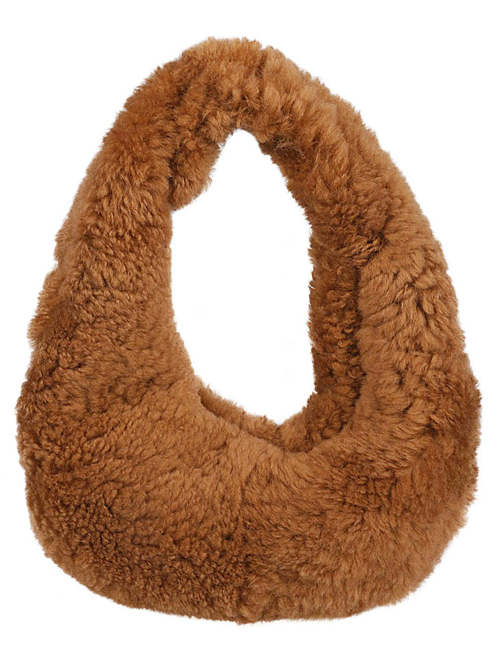 Anita Bilardi Faux Fur Shoulder Bag Camel Front View