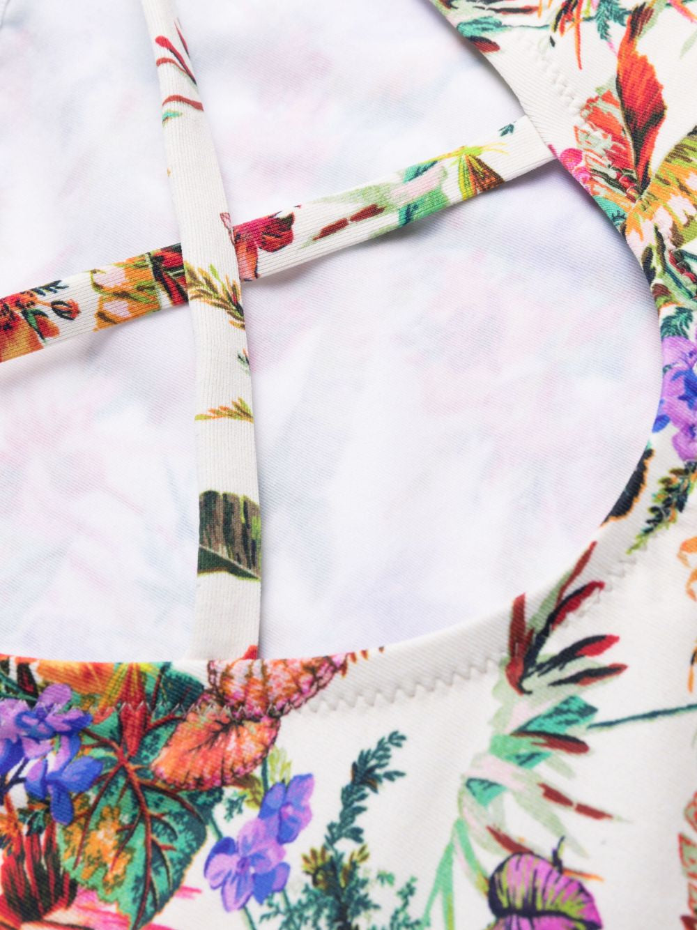 Anjuna Mara Floral-Print Scoop-Neck One-Piece Swimsuit Close Up View