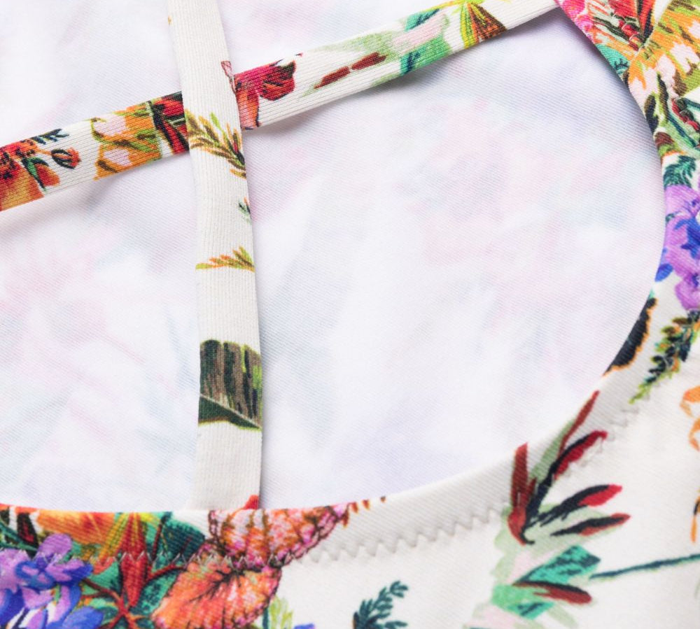 Anjuna Mara Floral-Print Scoop-Neck One-Piece Swimsuit Close Up View