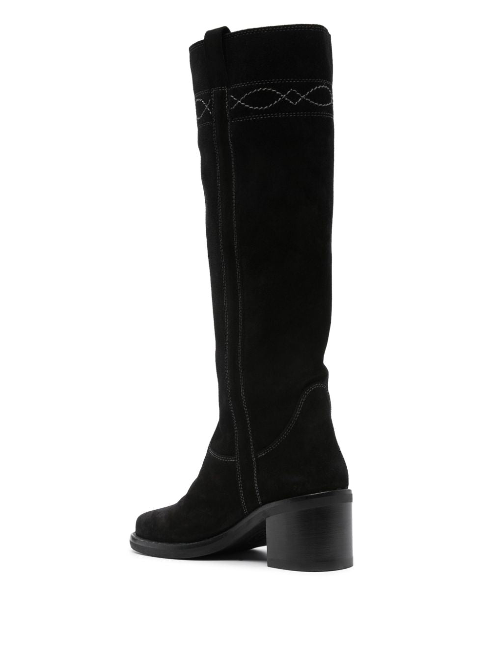 Ash Pam Suede Boots Black Back Side View 