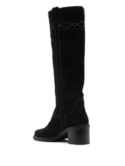 Ash Pam Suede Boots Black Back Side View 
