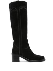 Ash Pam Suede Boots Black Side View 