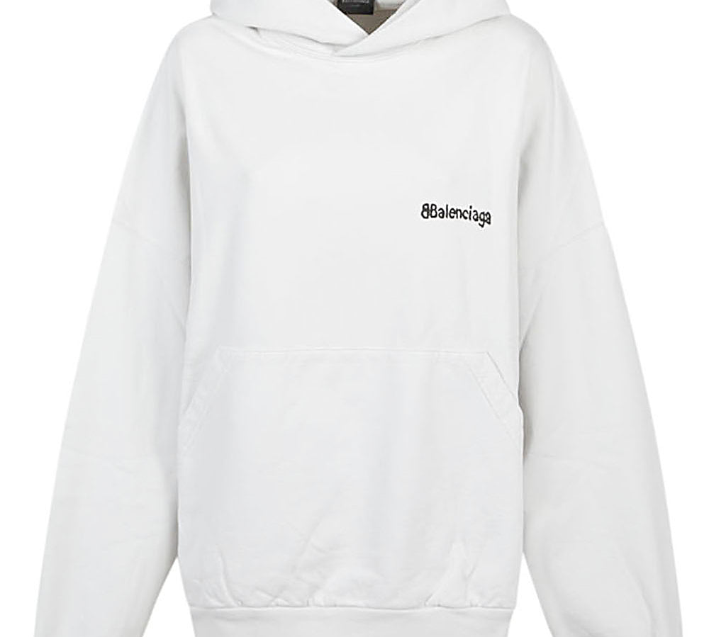 Balenciaga BB Corp Cotton Logo Hoodie Front View
