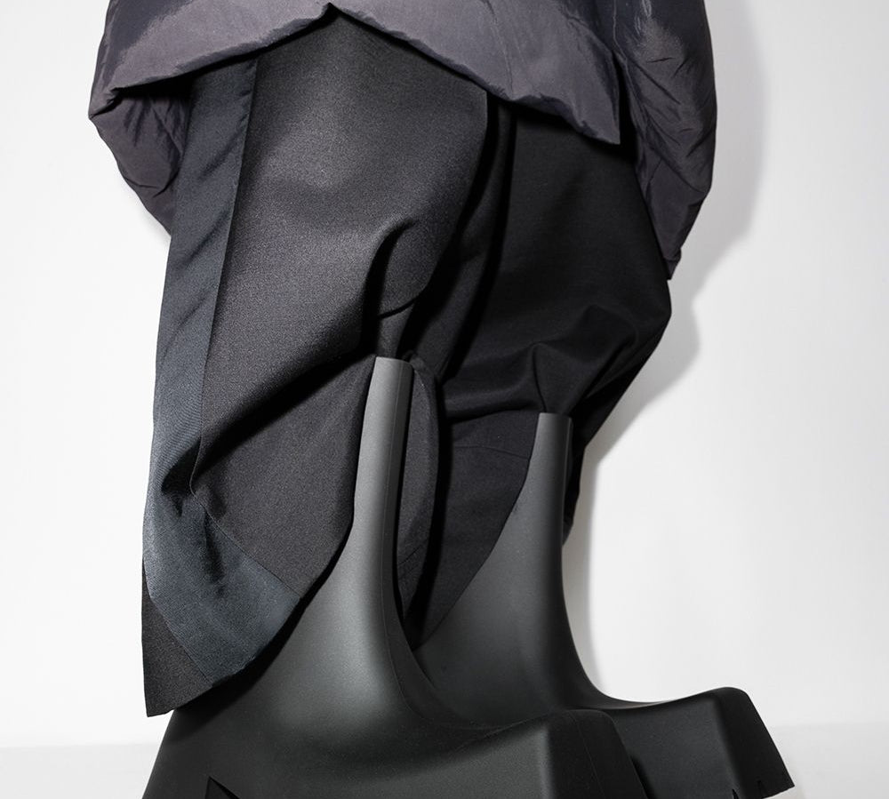 Balenciaga Rubber Trooper Block-Heel Boots Black Front Side View 