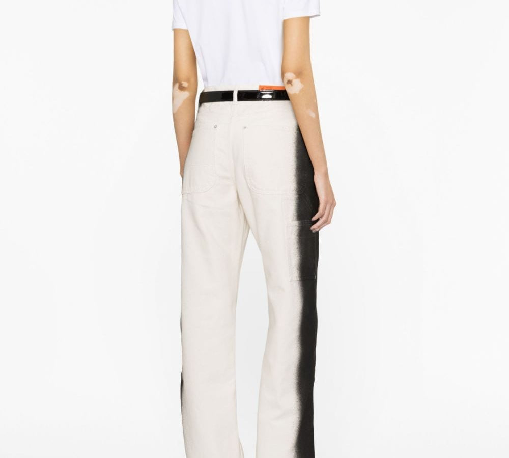 Balmain Button-Embellished Logo-Print Cotton T-Shirt Back Side View