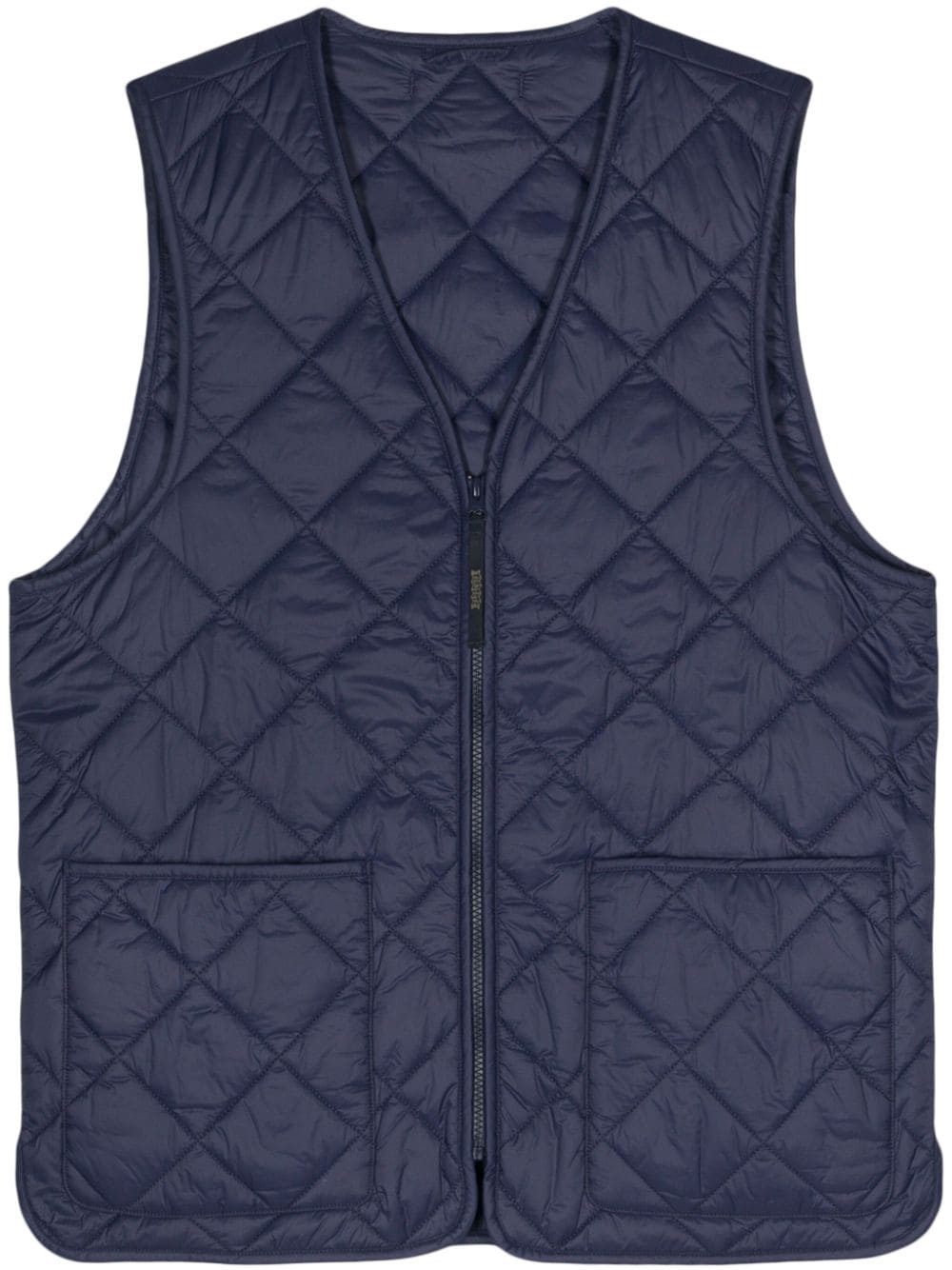 Baracuta Padded Design Tonal Stitching V-Neck Sleeveless Vest Front View