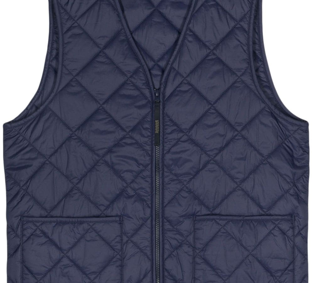 Baracuta Padded Design Tonal Stitching V-Neck Sleeveless Vest Front View