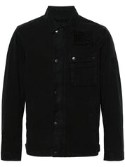 Barbour International Black Ripstop Cotton Chest-Embroidered Logo Jacket Front View