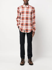 Barena Plaid-Check Pattern Buttoned-Cuff Sleeve Shirt Far Front View