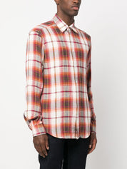 Barena Plaid-Check Pattern Buttoned-Cuff Sleeve Shirt Front Side View