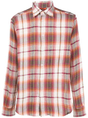 Barena Plaid-Check Pattern Buttoned-Cuff Sleeve Shirt Front View