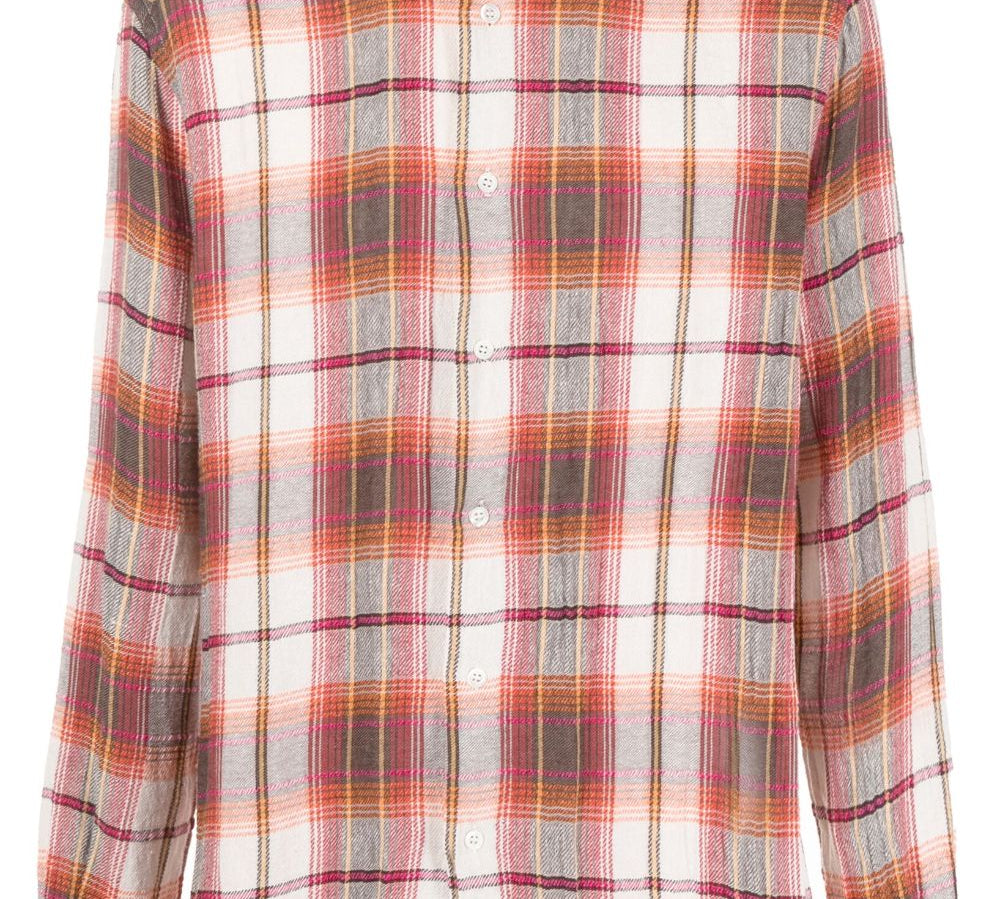 Barena Plaid-Check Pattern Buttoned-Cuff Sleeve Shirt Front View