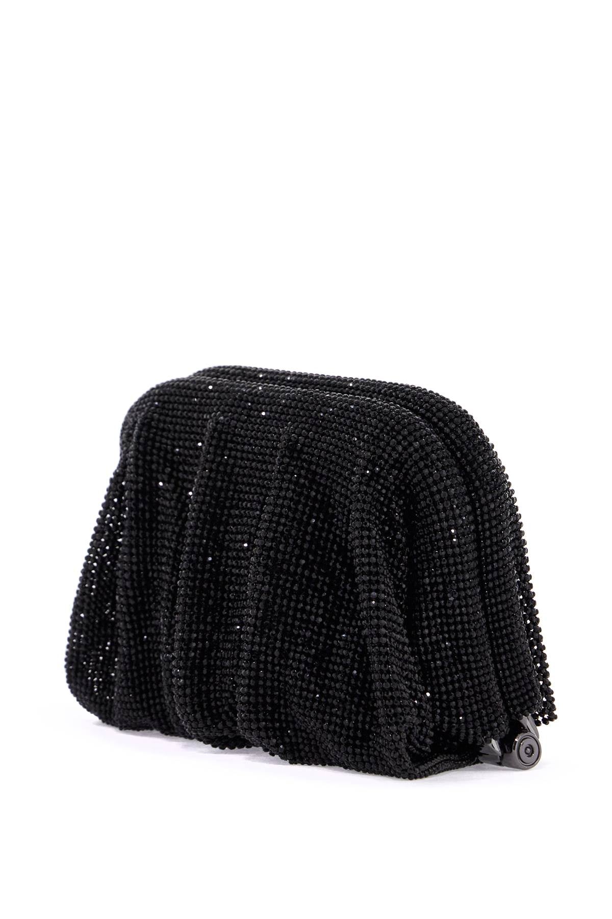 Benedetta Bruzziches Compact Bag Venus La Petite in Black Rhinestones Handbag Front Side View