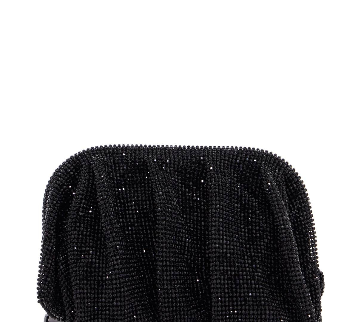 Benedetta Bruzziches Compact Bag Venus La Petite in Black Rhinestones Handbag Front View