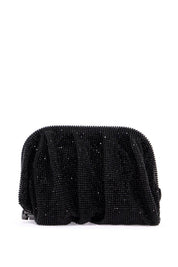 Benedetta Bruzziches Compact Bag Venus La Petite in Black Rhinestones Handbag Front View