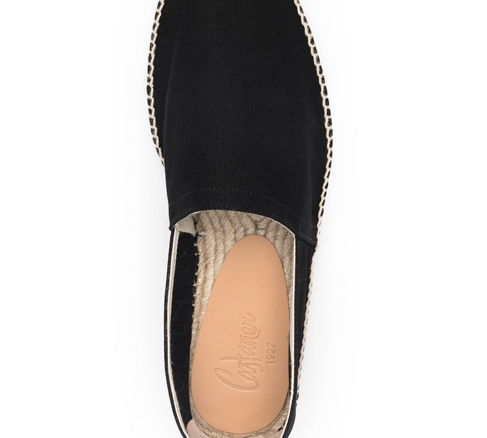 Castañer Pablo Cotton Canvas Espadrilles Black Top View 