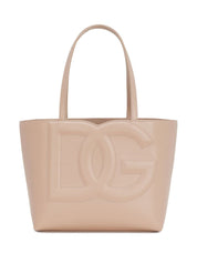 Dolce & Gabbana Small Calfskin Logo Shopper Bag Powder Pink 