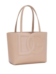 Dolce & Gabbana Small Calfskin Logo Shopper Bag Powder Pink 